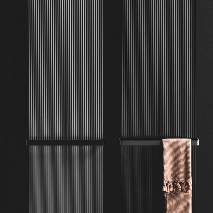 detail of towel bar for loft radiator 